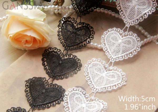 1yard Delicate Bowknot Heart Type Hollowed-out Lace Sewing Accessories Embroidered Trim Lace(ss-312)