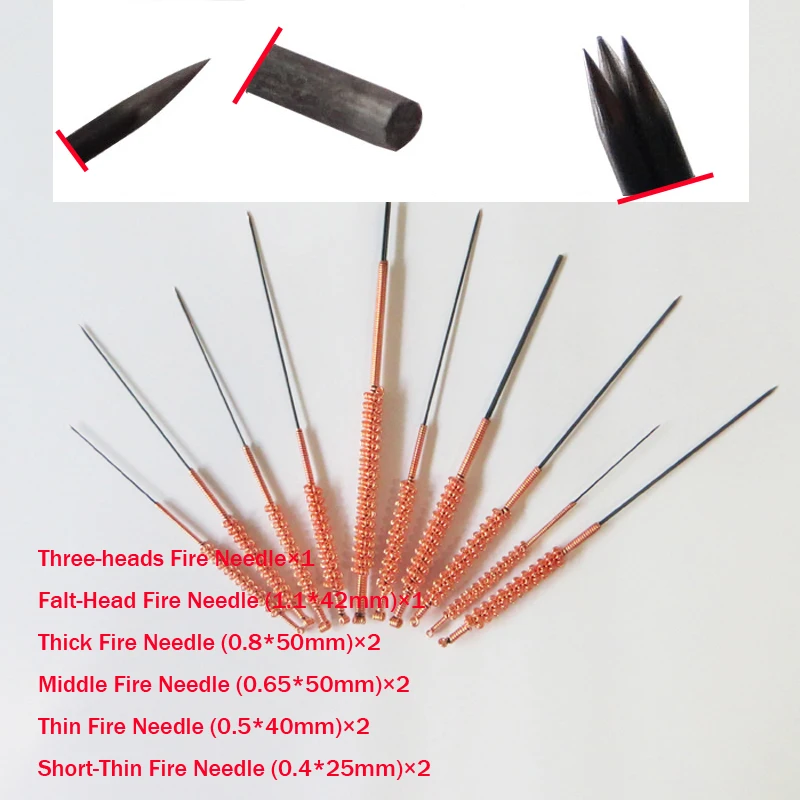 Age-old way Fire Heating Acupuncture Needle for Acupuncture Points Treatment 10pcs fire needles per set