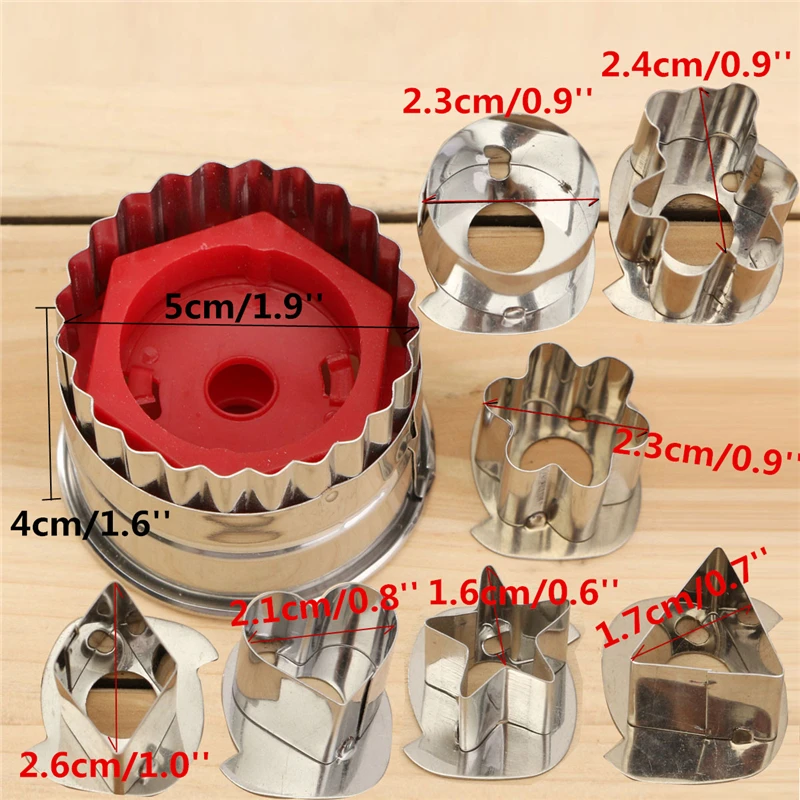 Aomily 7Pcs/Set DIY Cake Cookie Pastry Cutter Mould Home Kitchen Baking Cooking Mould Tools Sugarcraft Vegetable Cutter Bakeware