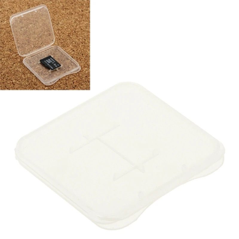 100 PCS Transparent Plastic Storage Card Box for Micro SD Card (TF Card)