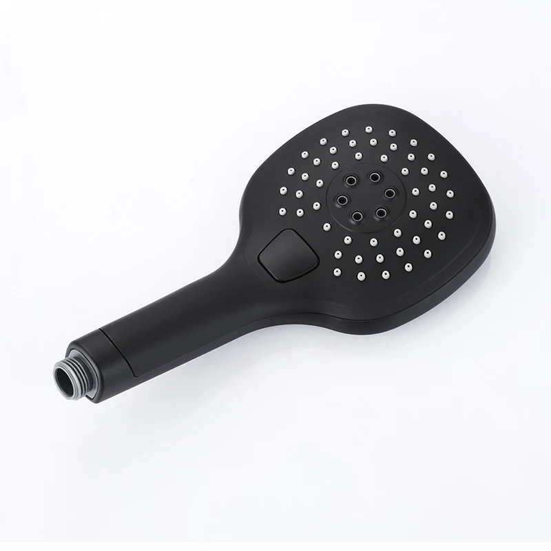 ABS Plastic Round black Hand Held Shower Head With Wall Connector holder &1.5m Hose Set Water Saving 6 inch Handheld Sprayer