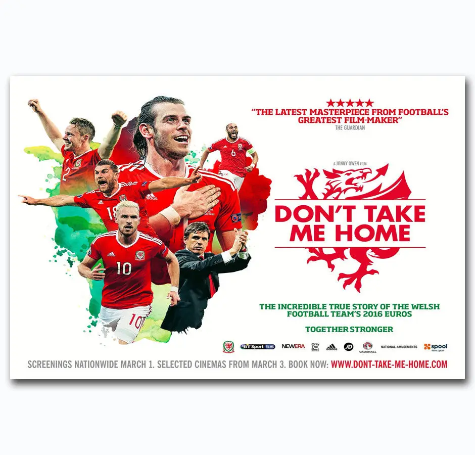 Hot New Don't Take Me Home Gareth Bale Wales-Silk Art Poster Wall Sticker Decoration Gift