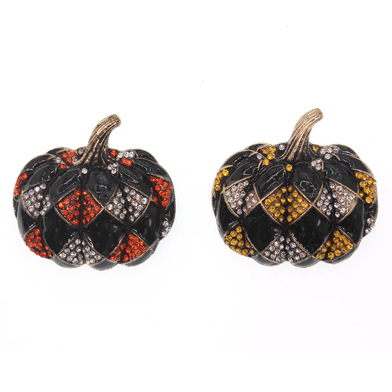 10pcs Customized Halloween's Pumpkin Rhinestone Brooch Pin Jewelry Gift