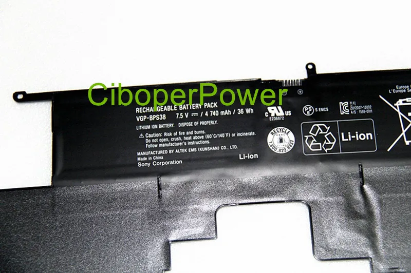 Original quality  Laptop Battery 7.5V 4740mah BPS38 laptop battery For SVP13 Pro13 Pro11 VGP-BPS38