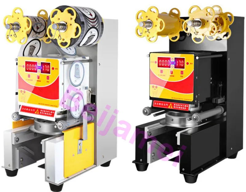 BEIJAMEI bubble tea equipment automatic yogurt cup sealing machine / sealer machine for milk juicer cup 95mm 90mm