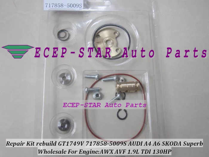 Free Ship Turbo Repair Kits GT1749V 717858 717858-5009S Turbocharger For AUDI A4 A6 For SKODA Superb For VW PASSAT AWX AVF 1.9L