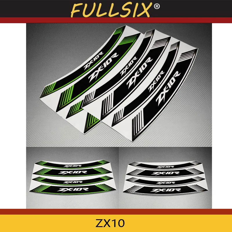 

Motorcycle 8X Thick Edge Outer Rim Sticker Stripe Wheel Decals for KAWASAKI ZX10-R ZX10R