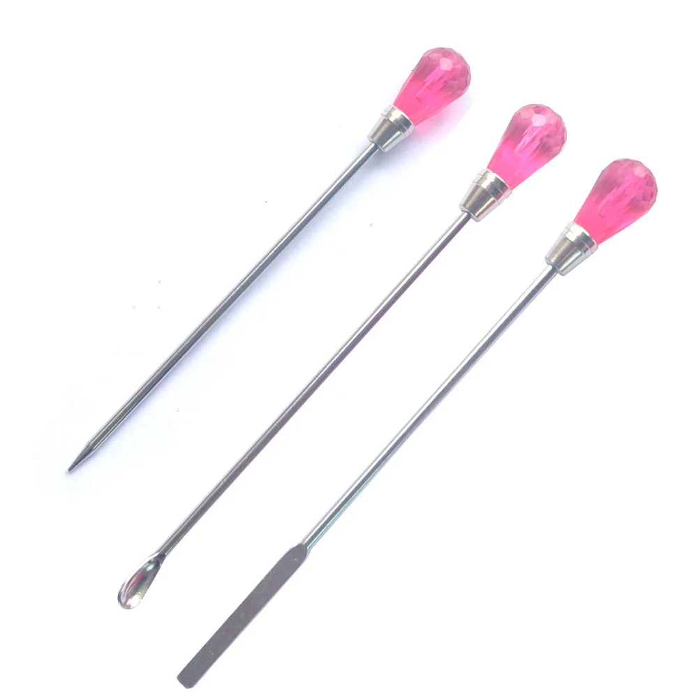 3Pcs Muddler Poke Needle Spoon Tool Set For  Beads Professional  Silicone UV Resin Mold Epoxy Jewelry Making