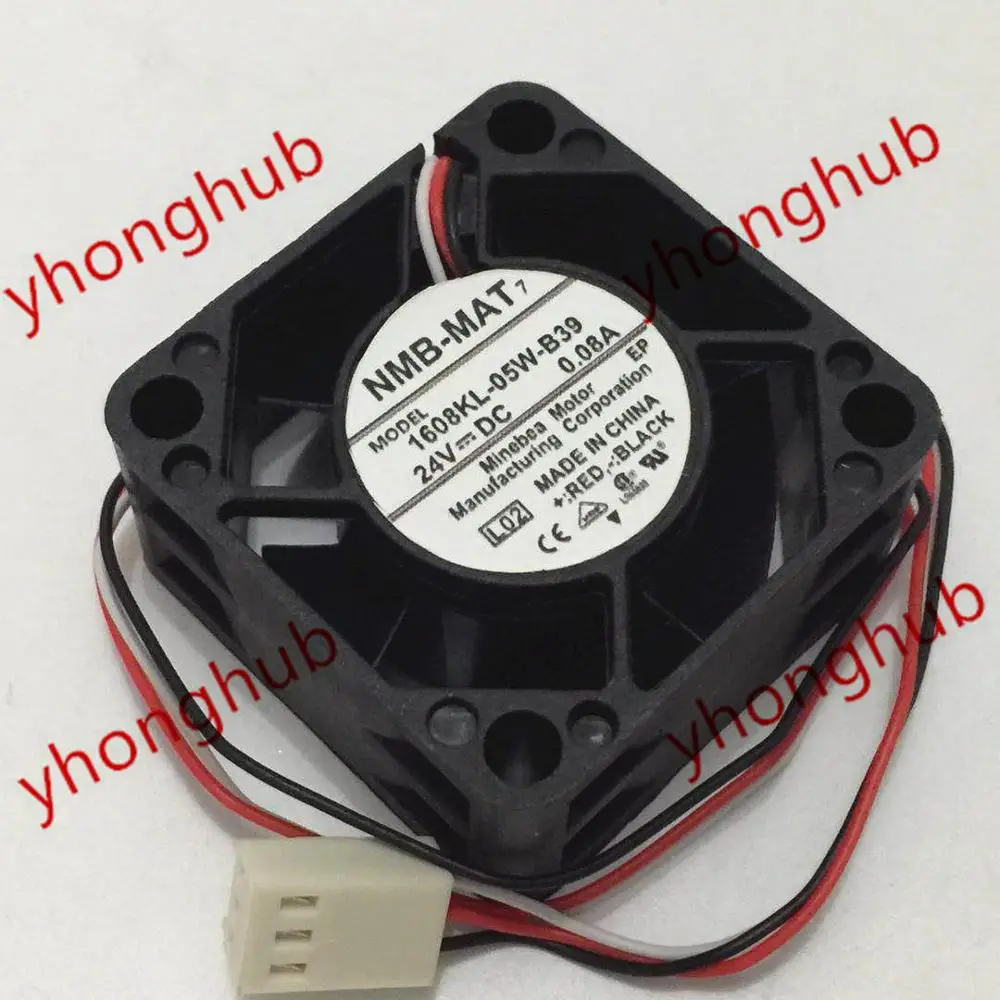 

NMB-MAT 1608KL-05W-B39 L02 DC 24V 0.08A 40x40x20mm Server Cooling Fan