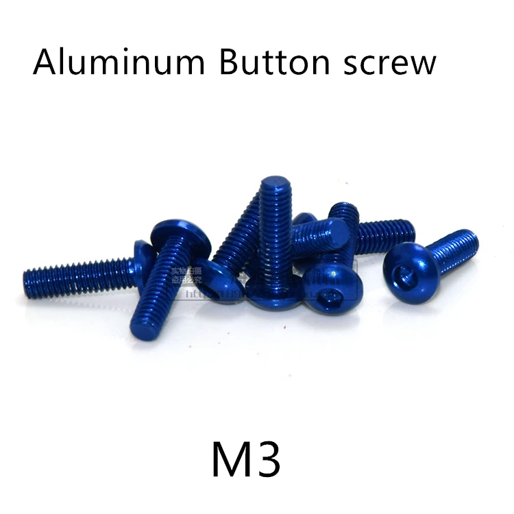 

20pcs M3*5/6/8/10/12/14/16mm Dark Blue color Aluminum Hex socket button head cap screw for RC Model screws