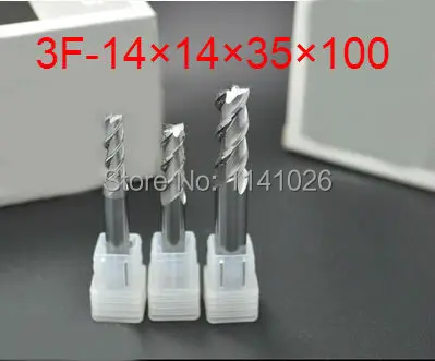 

3F-14*14*35*100,Carbide Square Flatted End Mill 3flute milling cutter for aluminum endmill Carbide CNC End mill Router bits