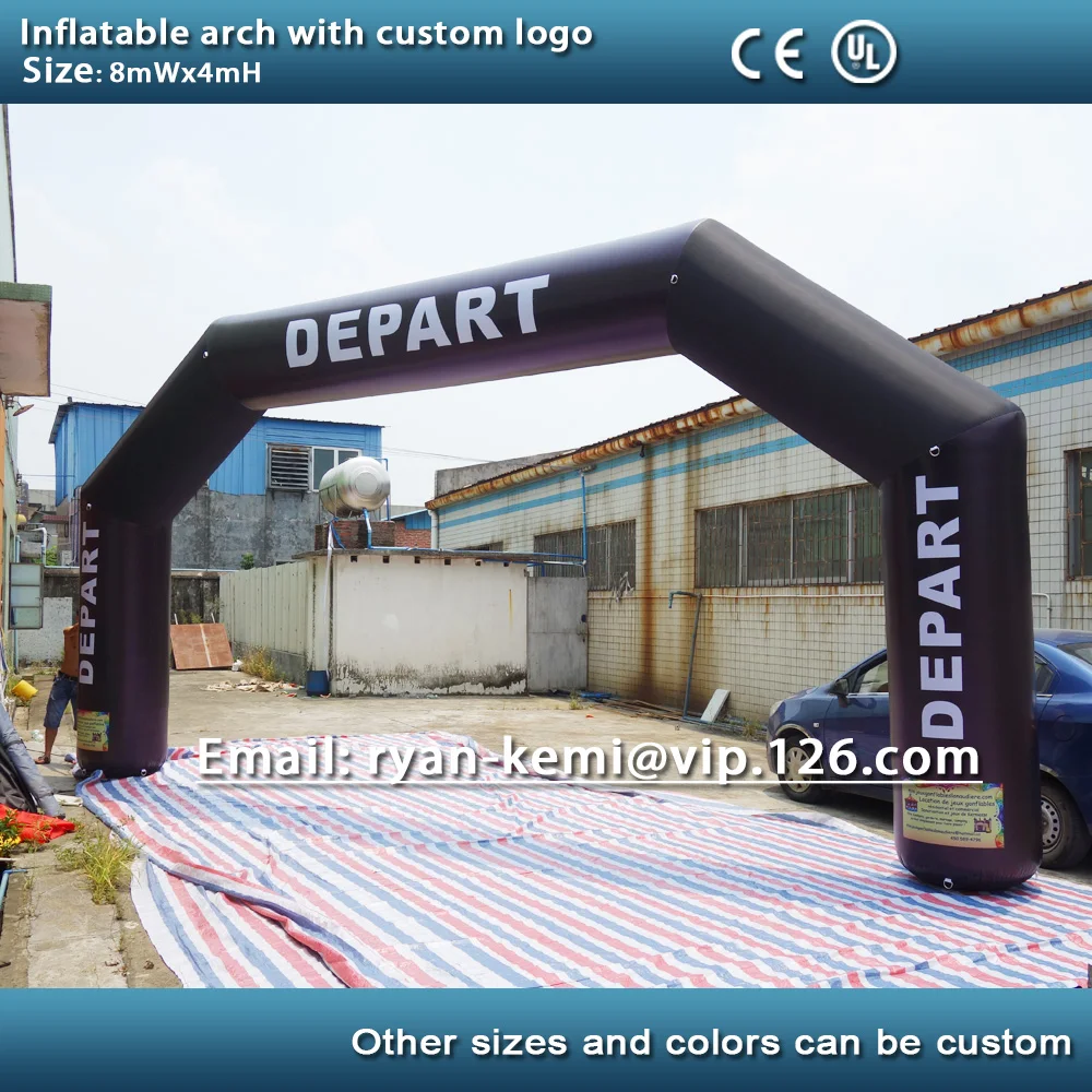 Free shipping 8*4m inflatable arch inflatable finish line arch with custom logo inflatable racing arch