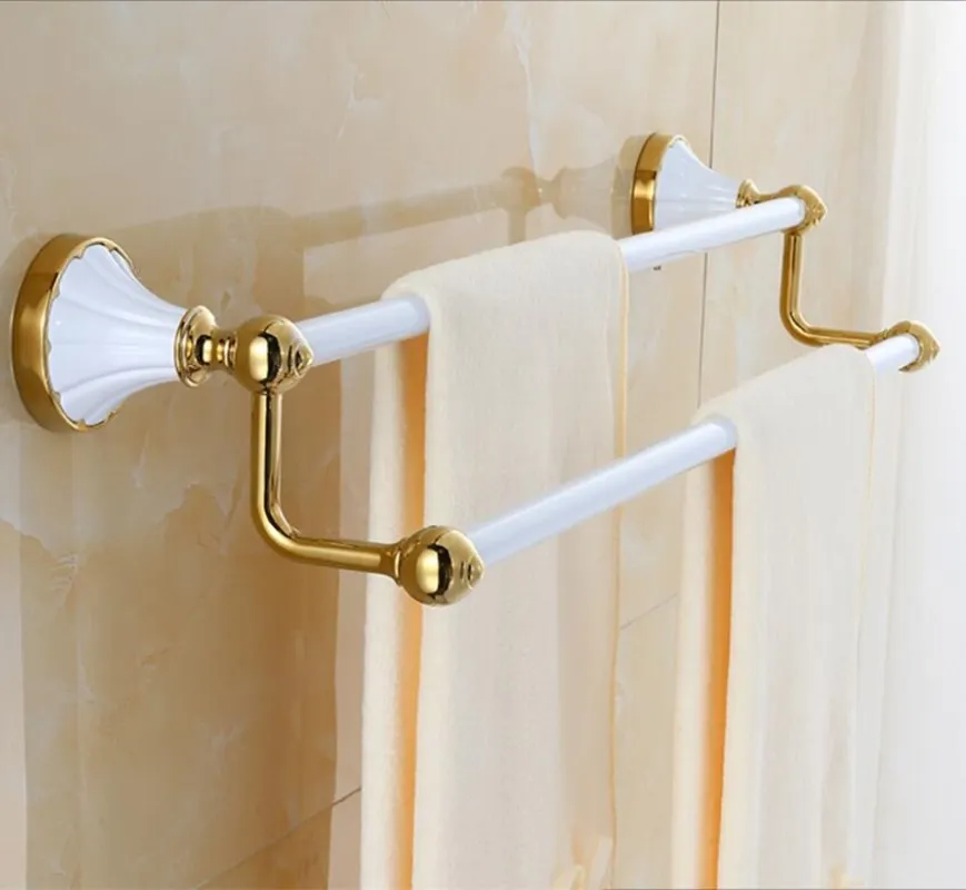 Bathroom Accessories Zinc alloy white gold Finish Towel Ring Robe Hook Toilet Brush Holder Towel Bar Bathroom Set Paper Holder