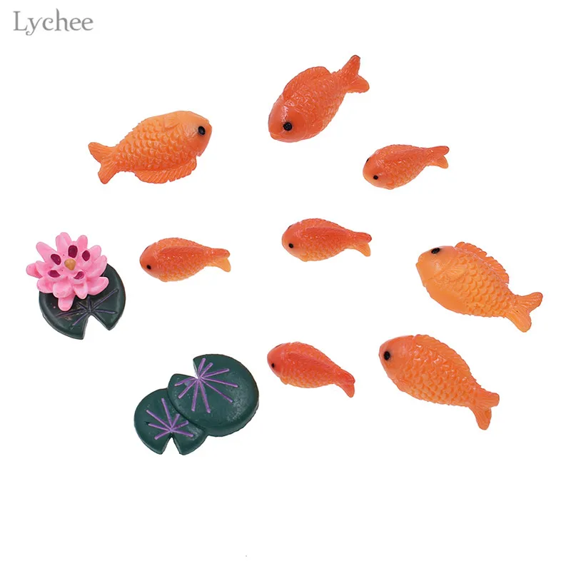 Lychee Leven Decoratieve Rode Vis Miniatuur Mini Micro Landschap Ornamenten Hars Beeldjes Woondecoratie