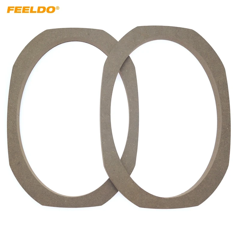 FEELDO 2pcs/set 6x9 Universal Car/Bus/Boat Stereo Speaker Spacer Wooden Rings Bracket Holder Adapter Speaker Pads #6080