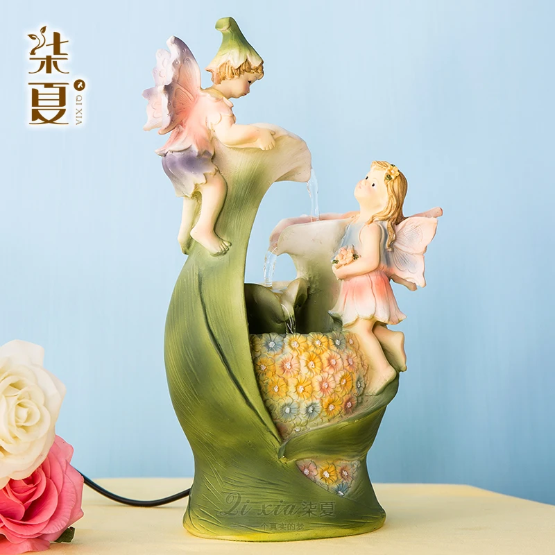 Seven European Summer Angel water fountain ornaments crafts jewelry creative interior decoration Home Furnishing desktop