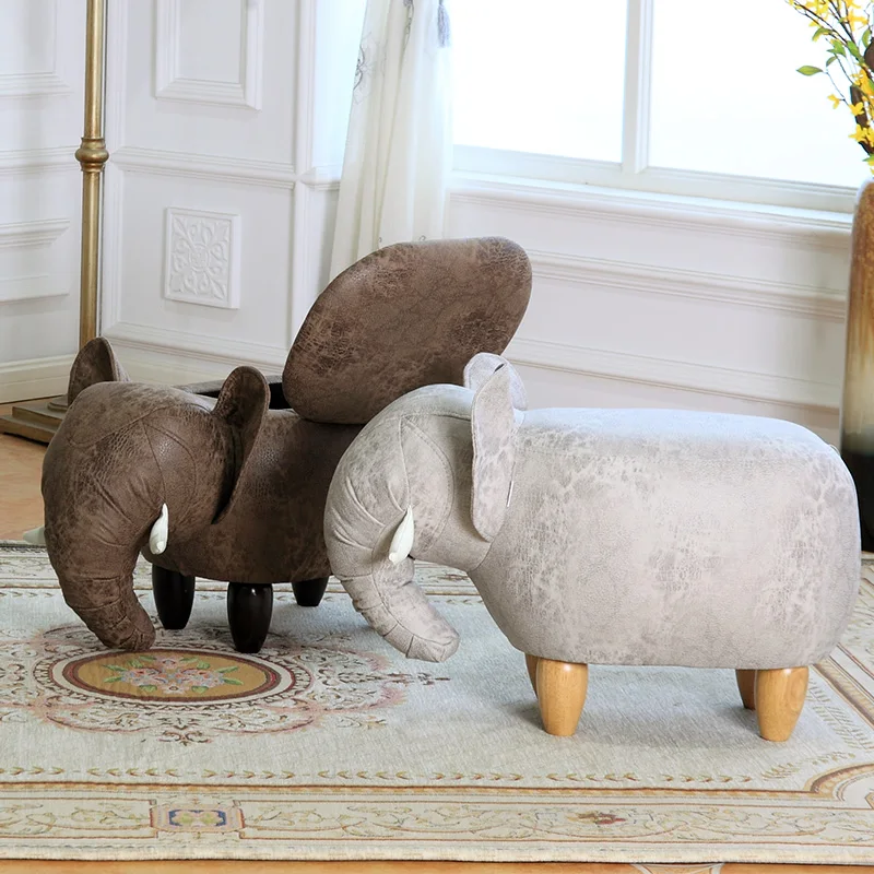 Creative Shoes Bench Storage Solid Wood Feet Stool, Animal Shape Sofa Bench, Fashion