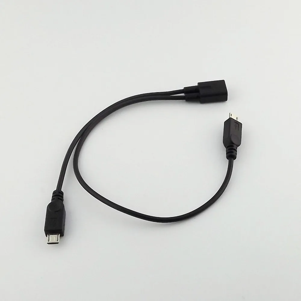 

10pcs Micro USB 2.0 Female To Dual 2 Male Splitter Y Extension Data Charger Cable Cord 30cm