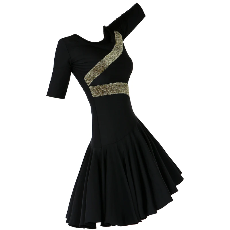 Vestido de dança latina feminino, vestido estilo salsa, vestidos sensuais para salão, fantasia moderna para dança, vestido preto