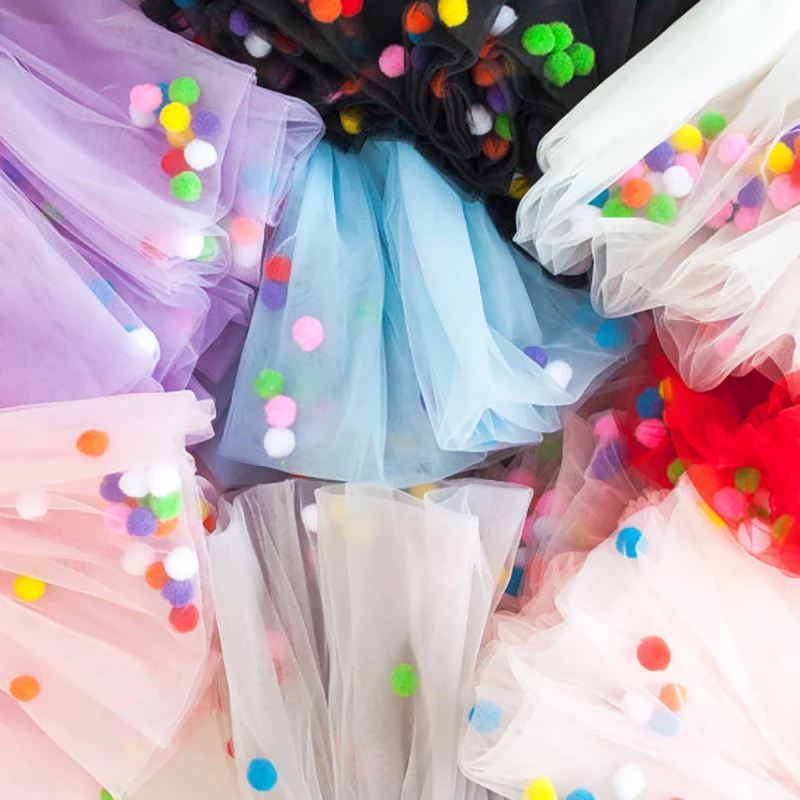 Infant Tutu Skirt Baby Colorful Balls Pettiskirt Ball Gown Party Princess Girls Tulle Skirts Newborn Mini Baby Girls Clothes