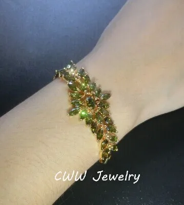 CWWZircons Sparkling Yellow Gold Color Designer White Red Green Cubic Zirconia Big Flower Charm Bracelets For Women CB073