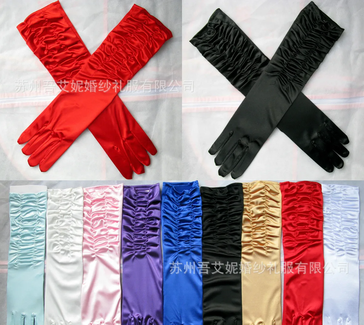 

5pair/lot New Sexy Party Satin Elastic Gloves Pure Colors High Quality Fashion Women Gloves Wholesale Long 38cm