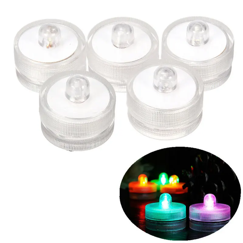 

200pcs/lot Round-shape Waterproof Submersible led candle tealight flameless Party Wedding Vase Light table club Decor-9 color