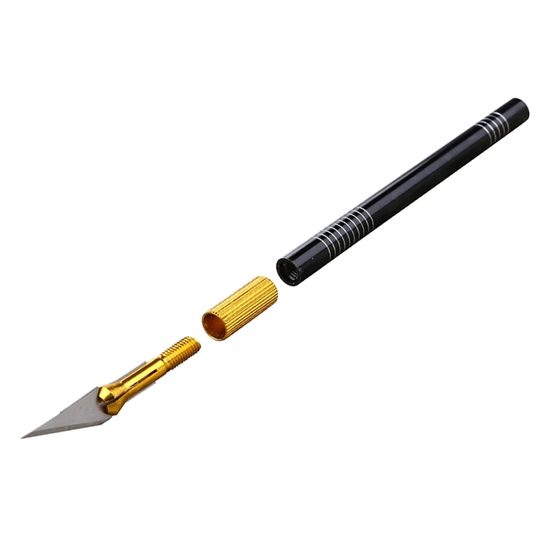 Cuchillas de acero inoxidable para grabado, cuchillo de bisturí, escultura, bricolaje, cortador, artesanía, tallado de madera, herramientas de carpintero, 12 unids/lote