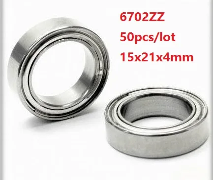 

50pcs/lot 6702ZZ 6702 ZZ 6702Z 15x21x4mm Thin Section Double metal Shielded Deep Groove Ball Bearing 15*21*4mm