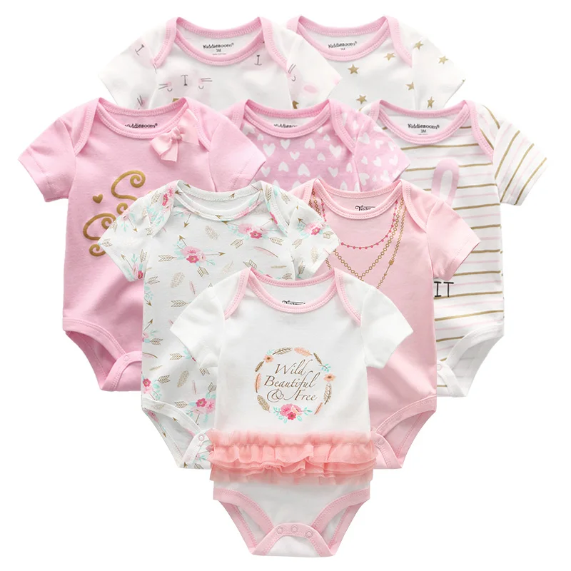 2019 Unisex 8PCS/Lot Clothing Sets Boys Clothing Bodysuit Unicorn Baby Boy Clothes Cotton Baby Girl Clothes Roupas de bebe