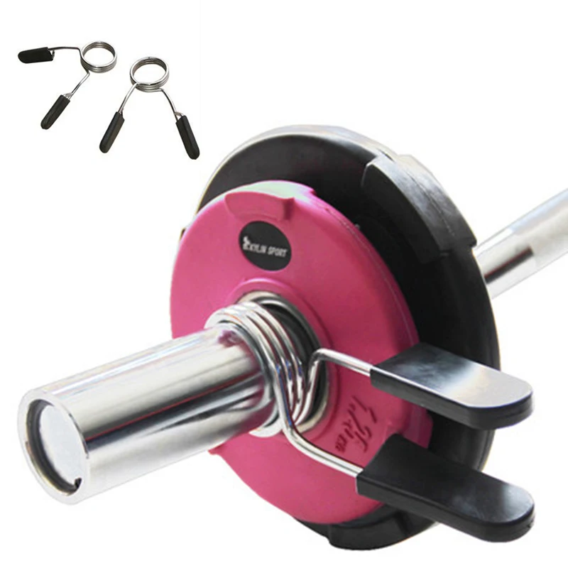 1 pair 25mm Barbell Gym Weight Bar Dumbbell Lock Clamp Spring Collar Clips indoor Body Building trainning fitness