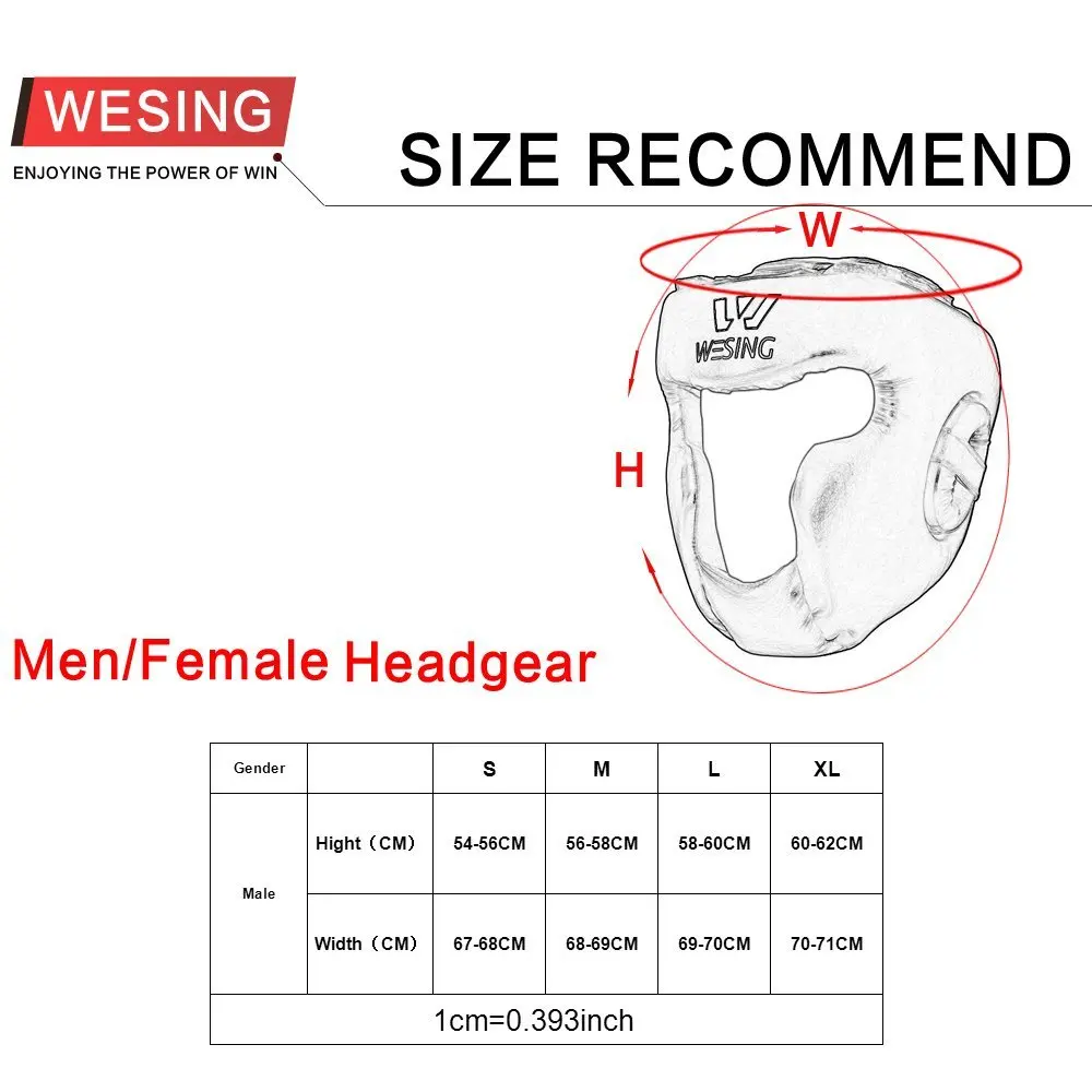 Wesing Boxing Full-Face Helmet Muay Thai Training Competition Head Guard MMA Head Protector dropship order