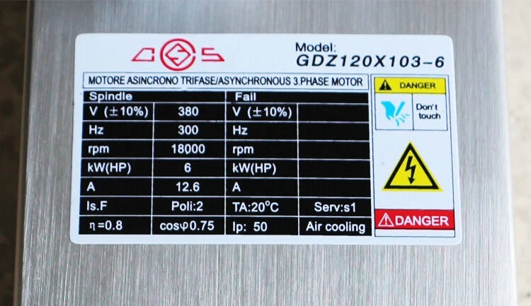 Square air cooled spindle motor 6kw 380V 18000rpm 300HZ with ER32 collet for CNC Wood Router