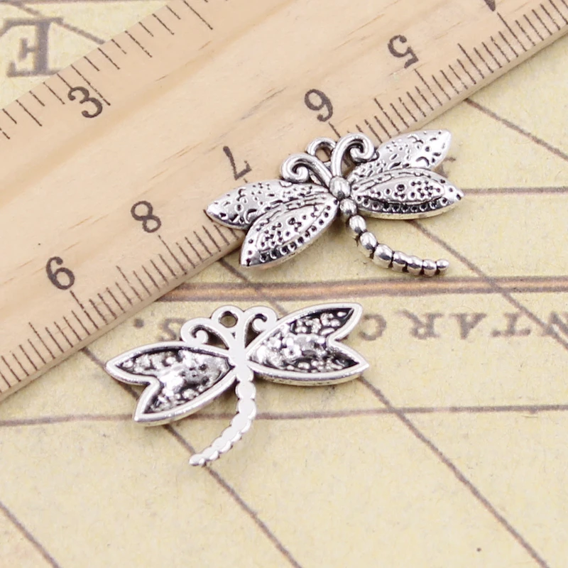 20pcs Charms Dragonfly 17x25mm Tibetan Silver Color Pendants Antique Jewelry Making DIY Handmade Craft