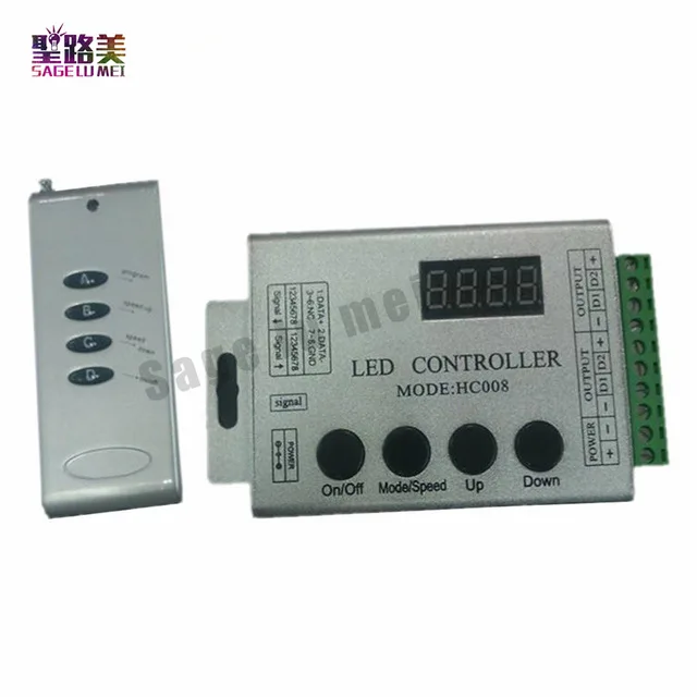 DC5V-24V 4Keys RF Remote RGB LED Controller HC008 Magic Dream Color RF 133 effect modes DC12V WS2811 1903 For LED Strip Lighting