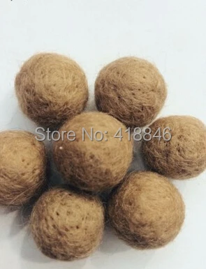 

Light Coffee Brown Color 20MM Handmade wool felt ball 200pcs DIY Jewelry Woven Crochet Balls For Rugs Making