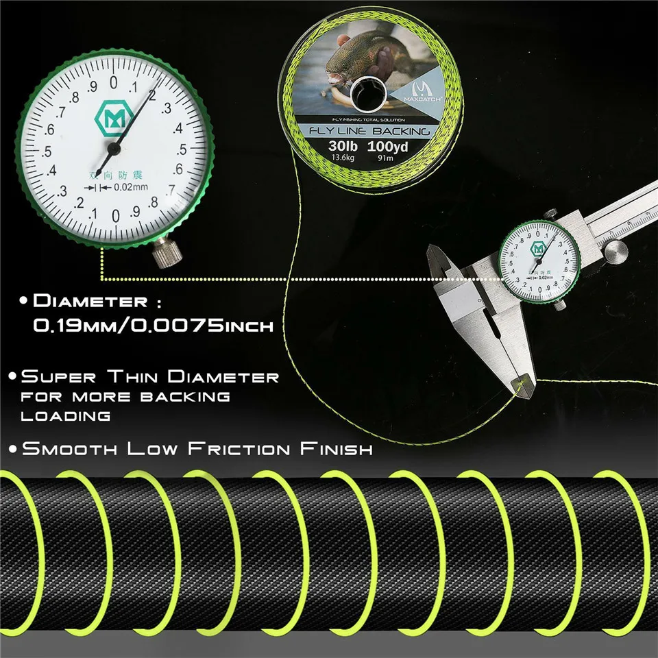 MAXIMUMCATCH WF Fliegenschnur – Gewicht vorwärts schwimmend 1–8 WT 100 Fuß in mehrfarbiger Fliegenfischen mit hoher Sichtbarkeit – Detail 4