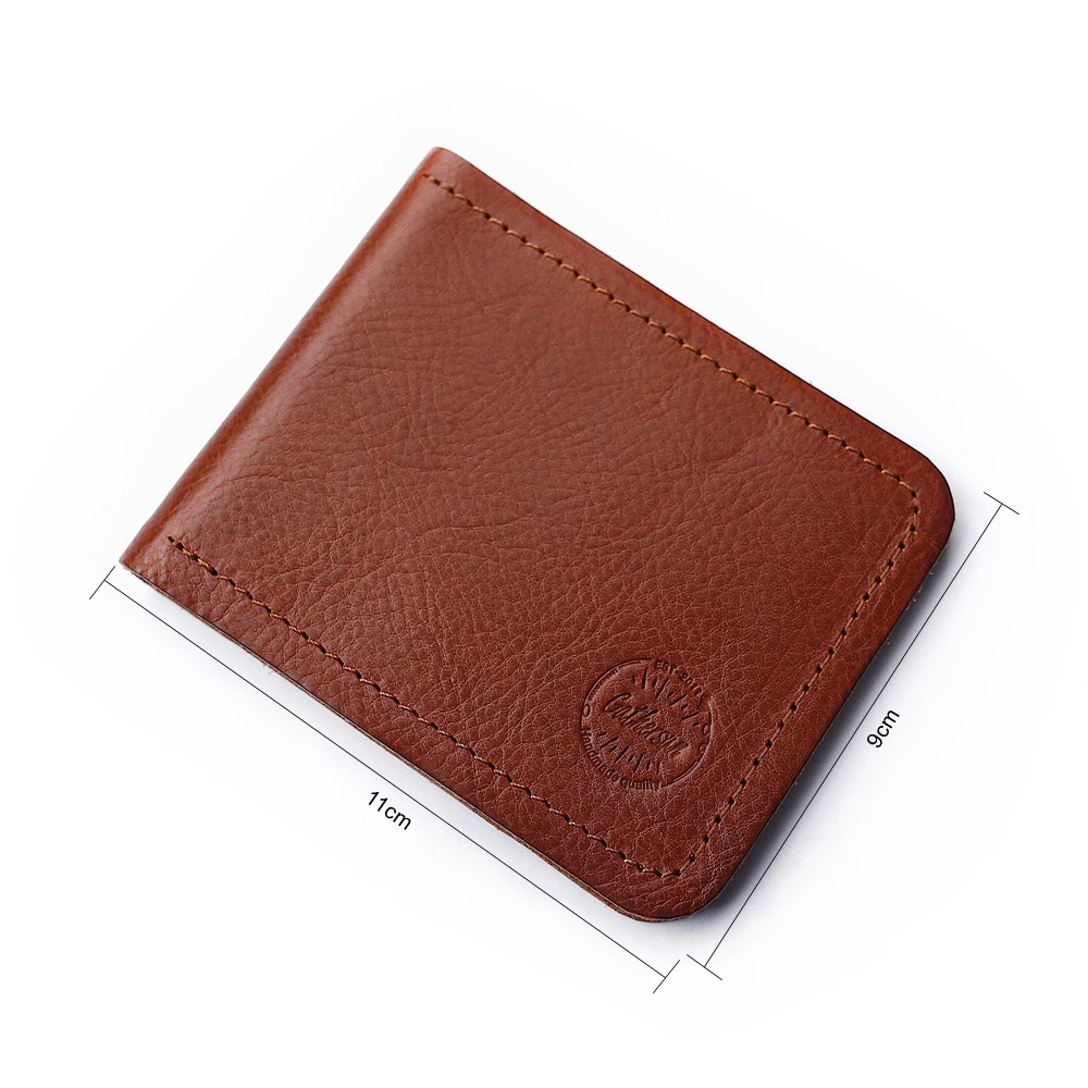 Genuine Leather Money Clip For Men,Vintage Real Leather Men's Slim Pocket Wallet Personalized Gift For Him For Father