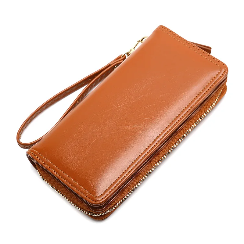 

Women Long Wallet PU Leather Wallet Clutch Handbag Purse Wristlet Purse with Zipper Card Holder Long Purse Clutch Cartera Mujer