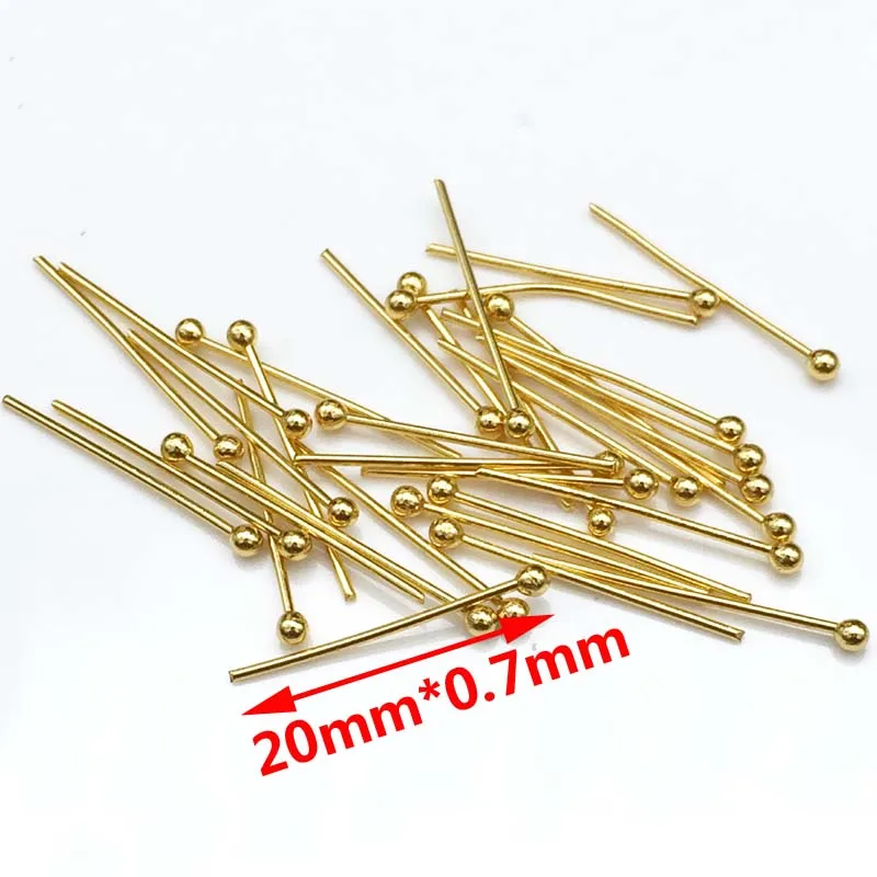 

50pcs Gold Tone 20mm/25mm/30mm/40mm Stainless Steel End Ball Head Pins Jewelry Making Findings 22 gauge