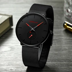 CRRJU-Reloj de pulsera ultrafino Para Hombre y mujer, cronógrafo de cuarzo, a la moda, Unisex