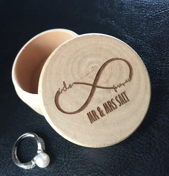 customize infinity symbol Wooden Wedding proposal Couples Ring bearer Boxes engagement party favors Gift for Couples