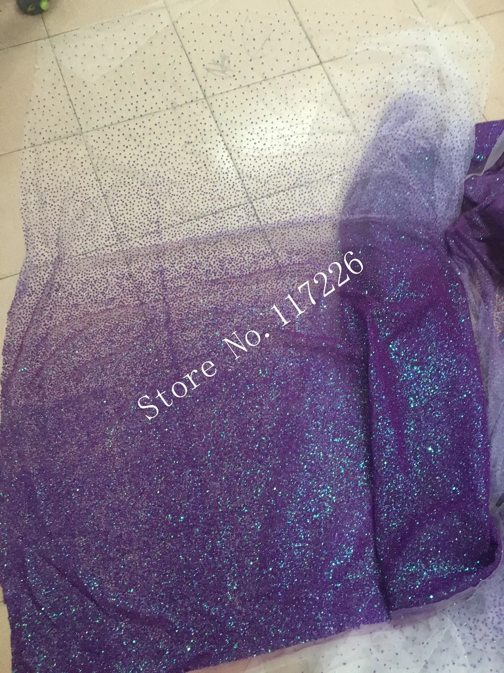 sexy  glued glitter sequin lace fabric hot selling African French net Lace Fabric for party dress the glitter will fall out some