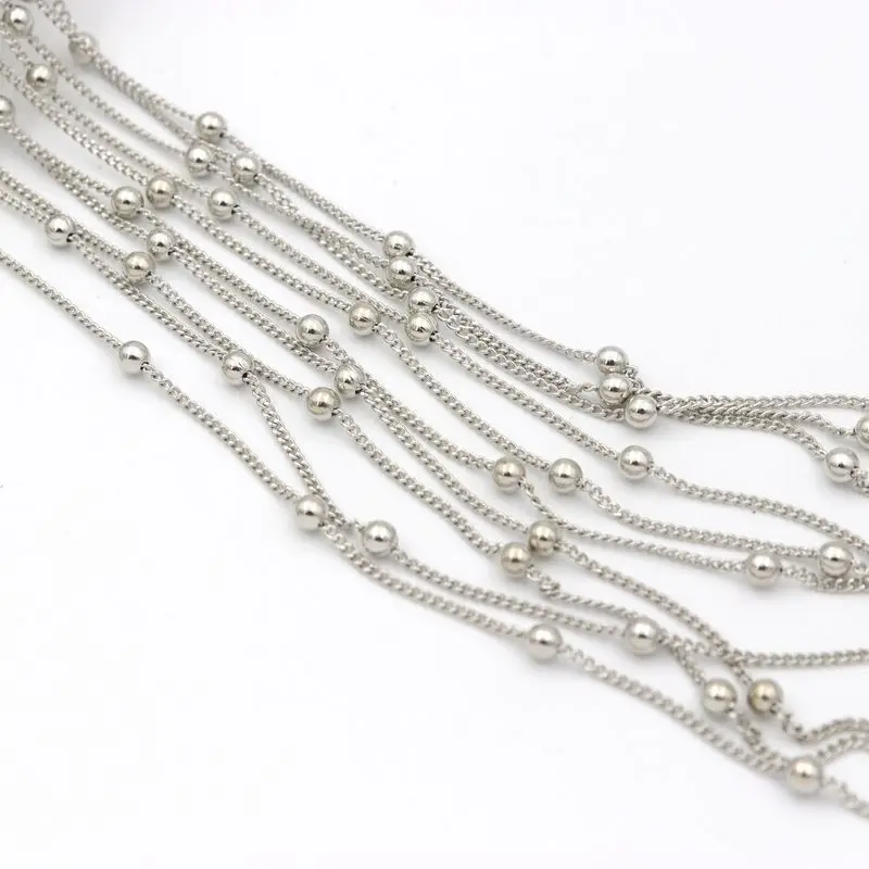 5 Meter White K Beads Copper Metal Chain For Making Jewelry Findings Necklace Bracelet Diy Accessories