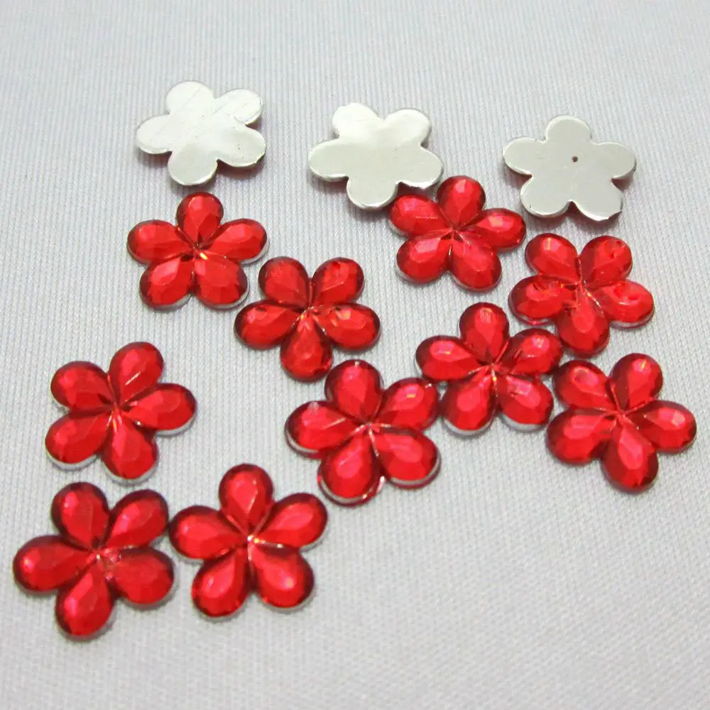 DIY 100pcs 10mm flower Acrylic plum blossom FlatBack Scrapbook Craft Wedding decoration B01