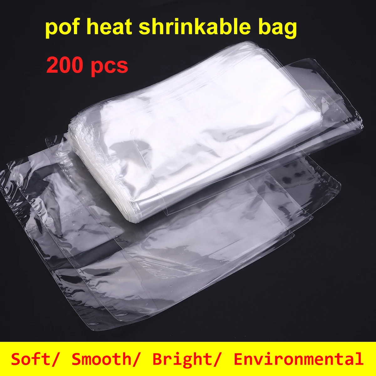 

200pcs 6X6 Inch Waterproof POF Heat Shrink Wrap Bags For Soaps Bath Bombs And DIY Crafts Soft Transparent Film Wrap