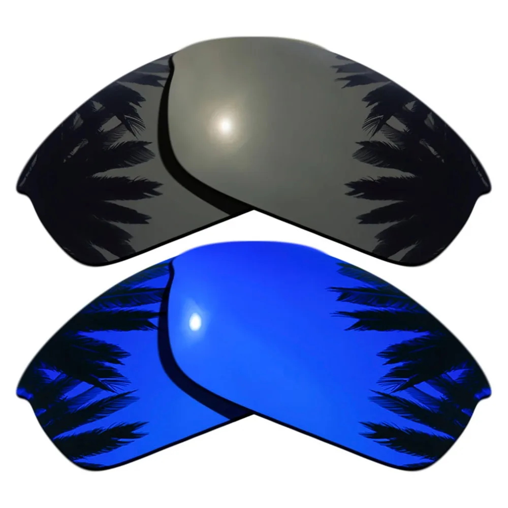 

(Black+Purple Mirrored Coating) 2-Pairs Polarized Replacement Lenses for Flak Jacket 100% UVA & UVB Protection