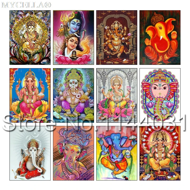 

DIY Diamond Painting Cross Stitch Lord Ganesha Needlework Home Decor Rhinestone Mosaic Elephant Full Embroidery Christmas Gift