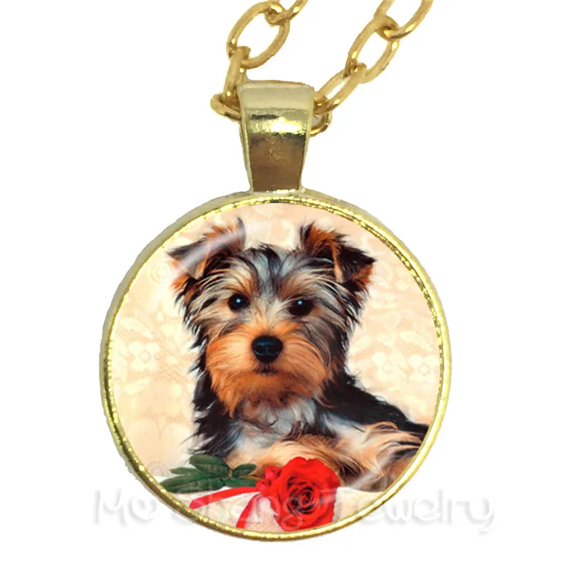 The Animal Necklace Round Glass Dome Dog Pattern Series Pendant Dog Lover Creative Gift Can Customize Your Beloved Pet