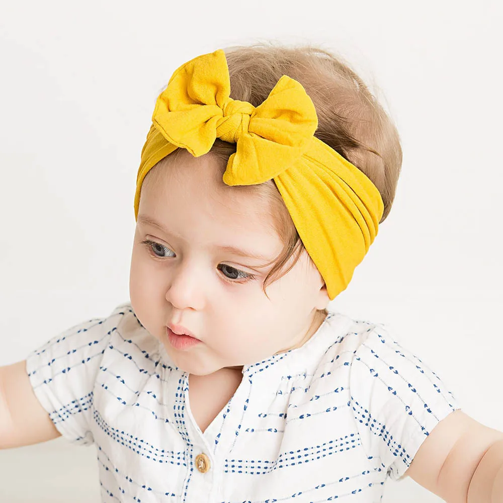 1pcs Knot Bow Nylon Headbands ,Cable Knit Wide Cotton Headwraps Soft Hairwear Christmas Hair Accessories for Girls Kids